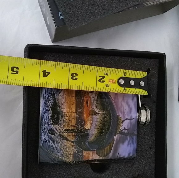 RIVERS Edge Products Bass Flask Shot Glass Stainless Steel Gift Pack NEW! - Picture 5 of 8
